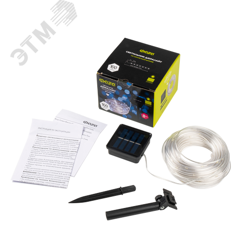 Гирлянда солнечная светодиодная SLR-G06-100W желтый свет 100 LED ФАZА - фото 5