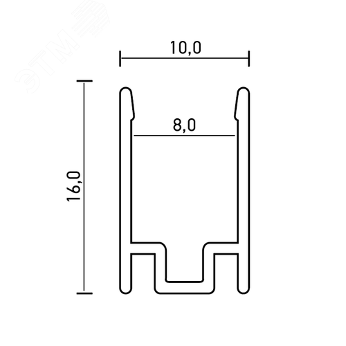 Профиль PAL 0816 для PFN-01 накладной 1 м анодированный - фото 2