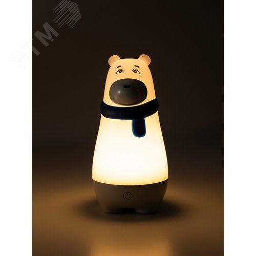 СВЕТИЛЬНИК настольный аккумуляторный светодиодный МИШКА синий - фото 2