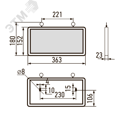 Светильник аварийный светодиодный PEL 103-1 3 Вт 1.2v IP20 односторонний без наклейки - фото 6