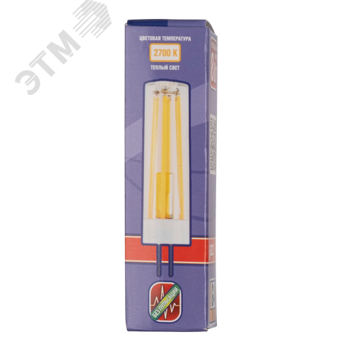 Лампа светодиодная филаментная LED G4 PRO 8w 2700K теплый 700Lm 230V - фото 2