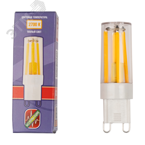 Лампа светодиодная филаментная LED G9 PRO 6w 2700K теплый 500Lm 230V - фото 3