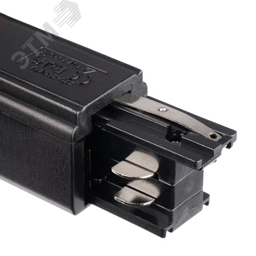 Коннектор черный левый сетевой для 3Ф шинопровода 3P PTR EC-BL Left - фото 1