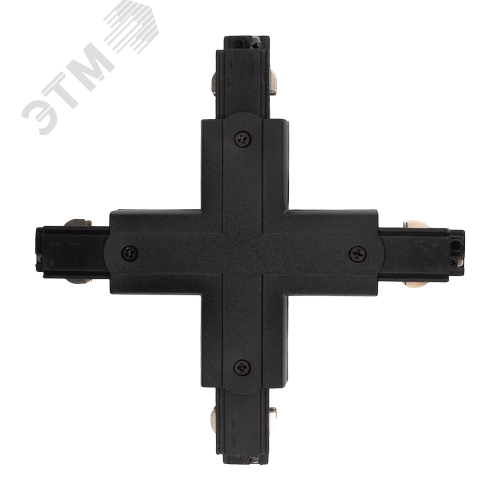 Коннектор черный X-образн. для 3Ф шинопровода 3P PTR CX-BL - фото 1