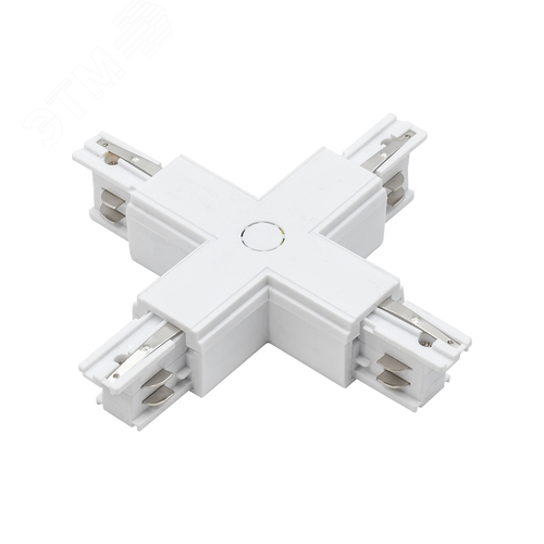 Коннектор белый X-образн. для 3Ф шинопровода 3P PTR CX-WH - фото 1