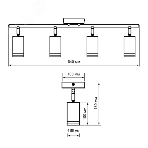 Светильник декоративный ДПО 0104 4xGU10 черный 230V IP20 JazzWay - фото 3