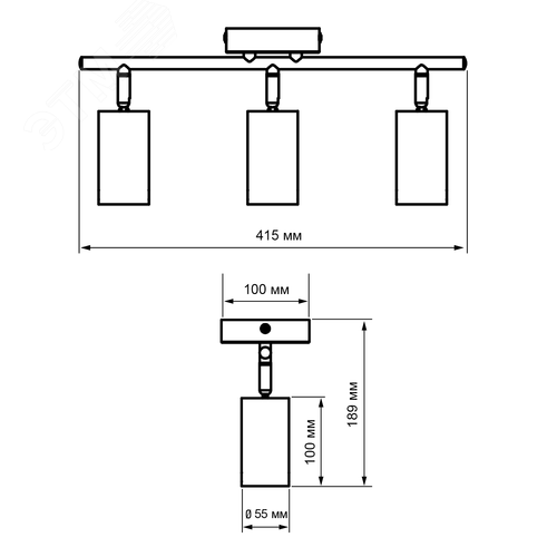 Светильник декоративный ДПО 0403 3xGU10 черный 230V IP20 JazzWay - фото 12
