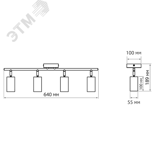 Светильник декоративный ДПО 0404 4xGU10 черный 230V IP20 JazzWay - фото 13