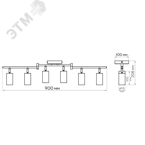 Светильник декоративный ДПО 0606 6xGU10 черный 230V IP20 JazzWay - фото 12