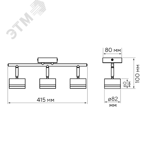 Светильник декоративный ДПО 0703 3xGX53 черный 230V IP20 JazzWay - фото 14