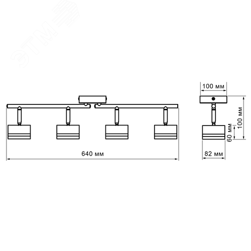 Светильник декоративный ДПО 0804 4xGX53 черный 230V IP20 JazzWay - фото 2