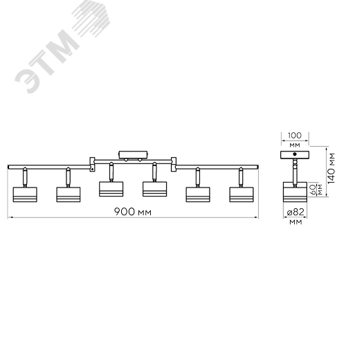 Светильник декоративный ДПО 0906 6xGX53 черный 230V IP20 JazzWay - фото 14