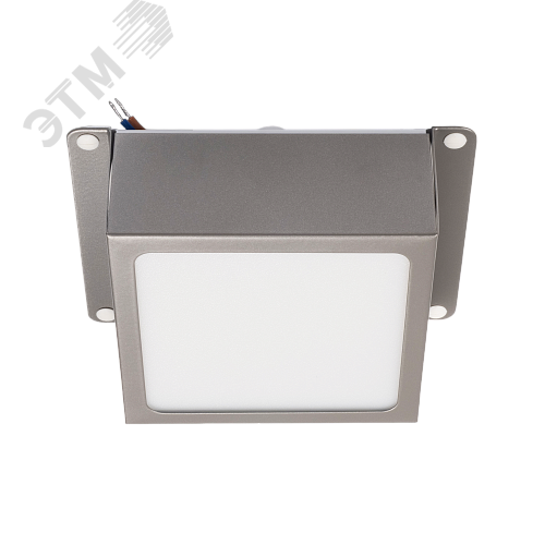 Светильник светодиодный ДВО 089/G OPAL 9W 3000K GREY IP40 780 Лм Грильято 100х100 мм Домино JazzWay - фото 5