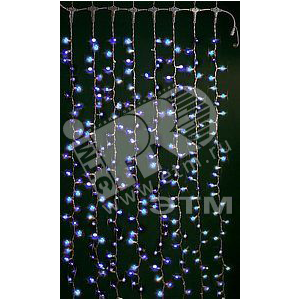 Электрогирлянда Занавес внутренний 625 микроламп 2.5х1.5 м синяя - фото 1