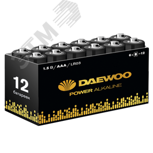 Элемент питания LR03 (AAА) DAEWOO Power Alkaline, упаковка 12 шт.