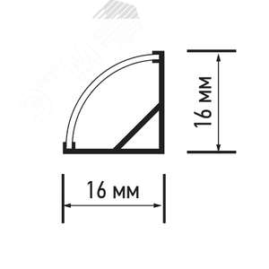 Профиль PAL 1616 (комплект) угловой 2 м анодированный для светодиодной ленты - фото 2