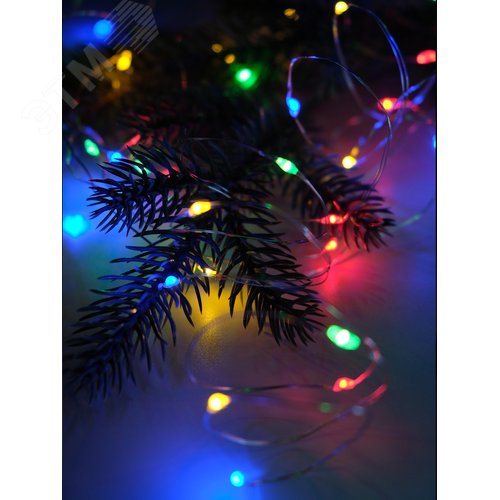 Комплект из 2-х гирлянд Пробки для внутренних помещений IP20 DC-G04-20MS2 мультицветные 20 LED 3xAG13 - фото 6