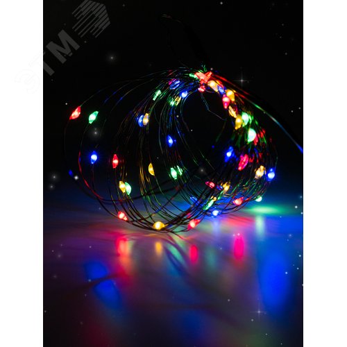 Гирлянда-роса уличная питание от батареек DC-G06-120M 120 мультицветная microLED 12.1 м 8 режимов 3xAA - фото 5