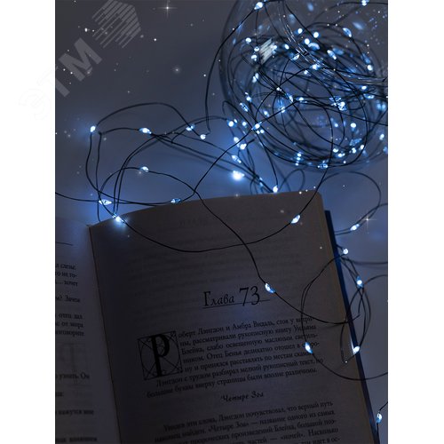 Гирлянда-роса уличная питание от батареек DC-G06-120W 120 белый свет microLED, 12.1 м 8 режимов 3xAA - фото 5