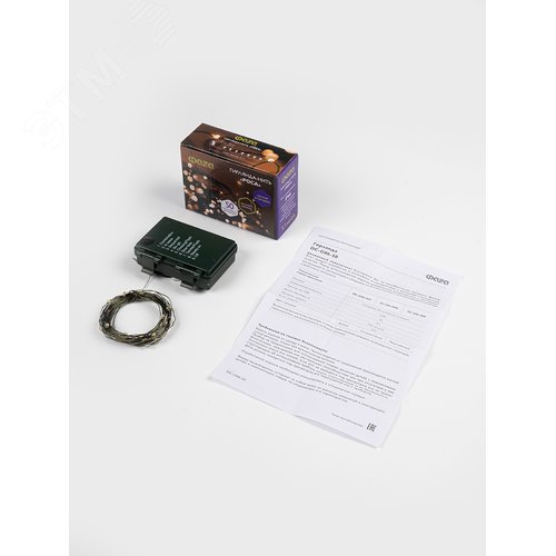 Гирлянда-роса уличная питание от батареек DC-G06-50Y 50 желтых microLED, 5.1 м, 8 режимов 3xAA - фото 2