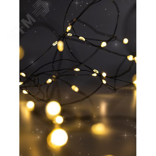 Гирлянда-роса уличная питание от батареек DC-G06-50Y 50 желтых microLED, 5.1 м, 8 режимов 3xAA - фото 8