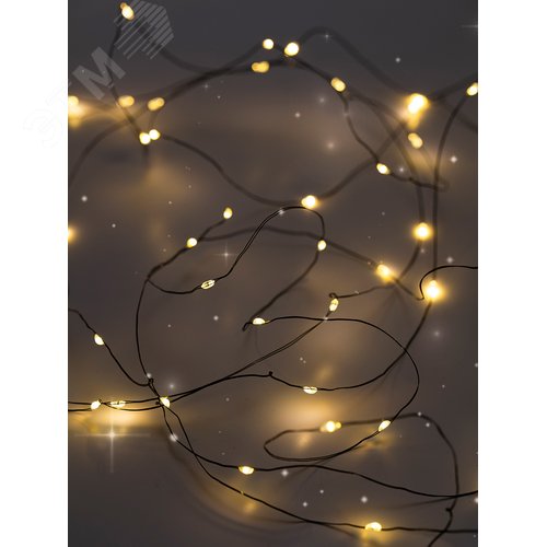 Гирлянда-роса уличная питание от батареек DC-G06-50Y 50 желтых microLED, 5.1 м, 8 режимов 3xAA - фото 9