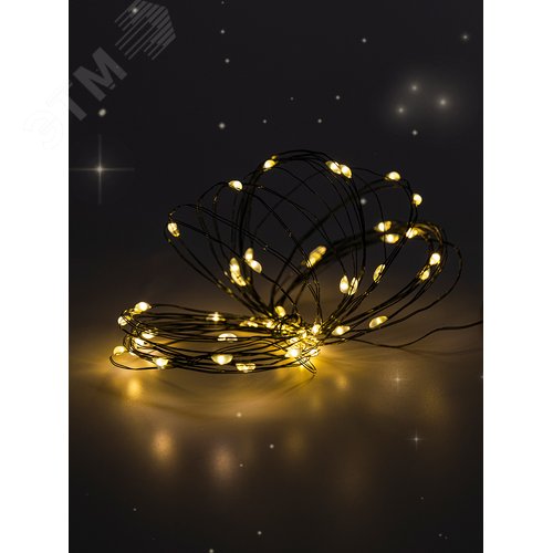 Гирлянда-роса уличная питание от батареек DC-G06-50Y 50 желтых microLED, 5.1 м, 8 режимов 3xAA - фото 5