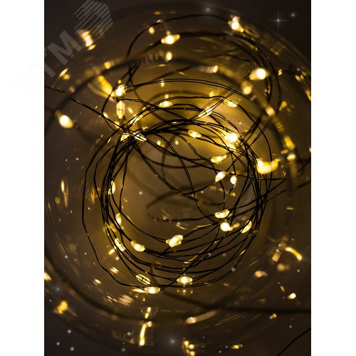 Гирлянда-роса уличная питание от батареек DC-G06-50Y 50 желтых microLED, 5.1 м, 8 режимов 3xAA - фото 6