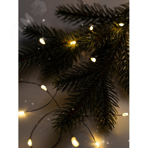 Гирлянда-роса уличная питание от батареек DC-G06-50Y 50 желтых microLED, 5.1 м, 8 режимов 3xAA - фото 7