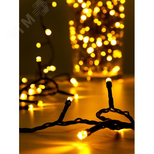 Электрогирлянда светодиодная нить, теплый белый, 9 м, IP44, 8 режимов, DCB-LD180WW-C-31V - фото 5