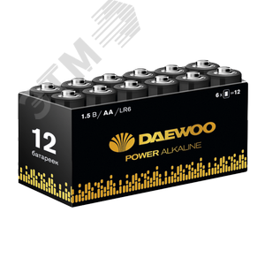 Элемент питания LR 6 (AA) DAEWOO Power Alkaline, упаковка 12 шт.