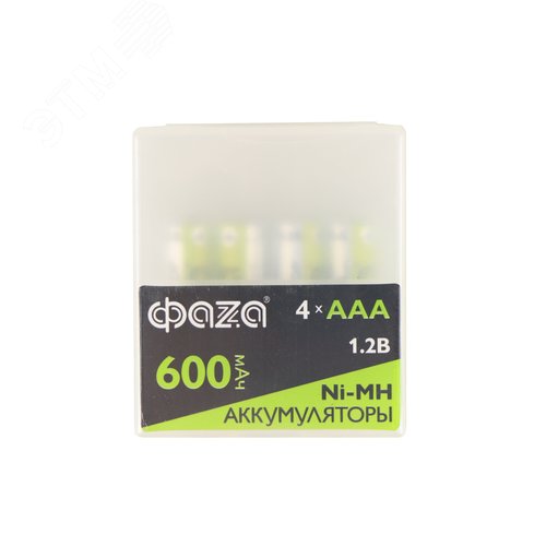 Аккумулятор Никель-Металлогидридные AAA  600мАч Ni-MH Box-4 ФАZА - фото 2