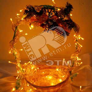 Электрогирлянда внутренняя 100 микроламп желтая - фото 1