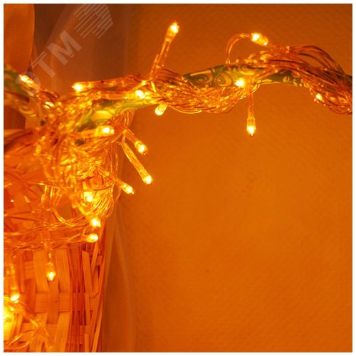 Электрогирлянда внутренняя 100 микроламп желтая - фото 2