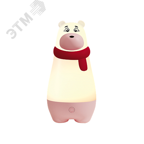 Светильник настольный аккумуляторный светодиодный МИШКА красный - фото 1