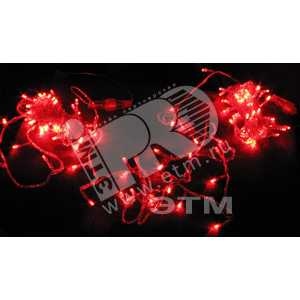 Электрогирлянда наружная 120 LED 12 м красная - фото 1