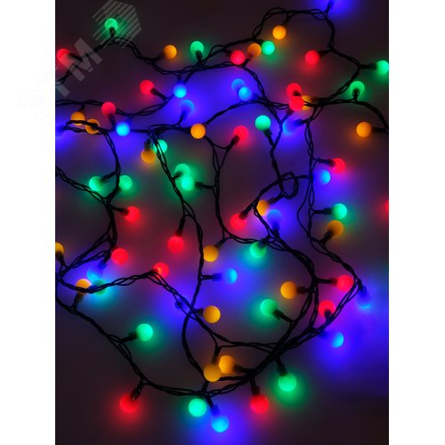 Электрогирлянда Жемчужные шарики 48LED 2.4 м разноцветная - фото 4