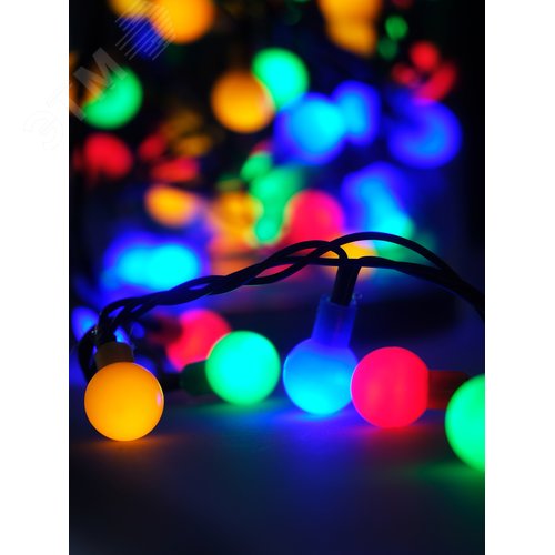 Электрогирлянда Жемчужные шарики 48LED 2.4 м разноцветная - фото 5