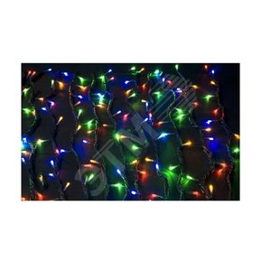 Электрогирлянда занавес,110Х150, 250 разноцветных светодиодов, 8режимов, IP20, LDCL250C-M - фото 1