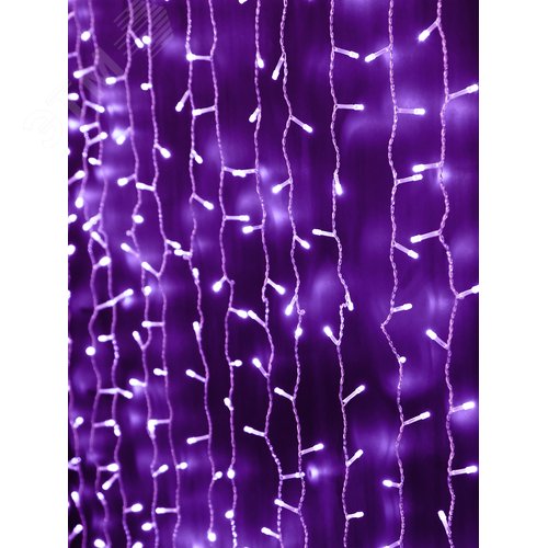 Электрогирлянда Занавес LDCL368-V-E 150x150 368L LED. фиолетовый - фото 3