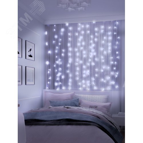Электрогирлянда Занавес LDCL368-W-E 150x150 368L LED. белый - фото 4