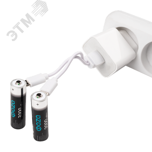 Аккумулятор литиевый с USB разъемом тип АА 3000mWh-B2 - фото 5