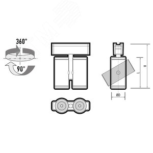 Светильник трековый светодиодный низковольтный ДПО16 2320A 2X10W 4000K 36 град черный IP20 - фото 2