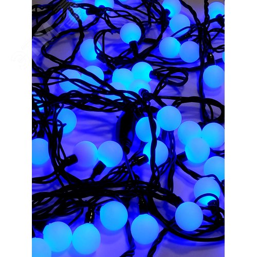 Электрогирлянда Шарики наружная 70LED 2.4см синяя - фото 5