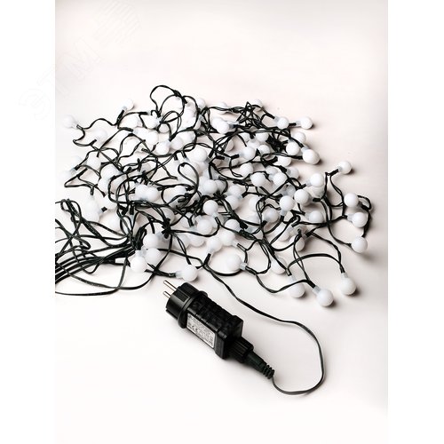 Электрогирлянда Шарики наружная 70LED 2.4см синяя - фото 2