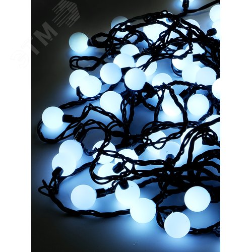 Электрогирлянда Шарики наружная 70LED 2.4см белая - фото 2