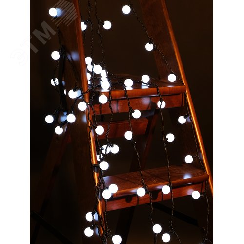 Электрогирлянда Шарики наружная 70LED 2.4см белая - фото 4