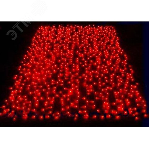 Гирлянда Занавес световой 625LED 2.5х1.5м уличный красный - фото 2