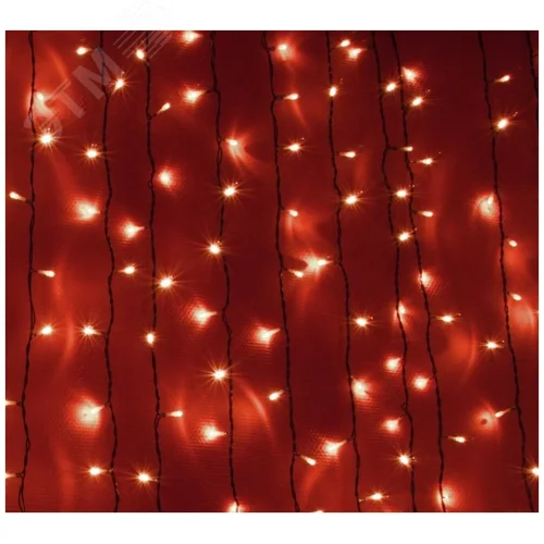Электрогирлянда Занавес 625 LED 2.5х1.5 м красная - фото 2