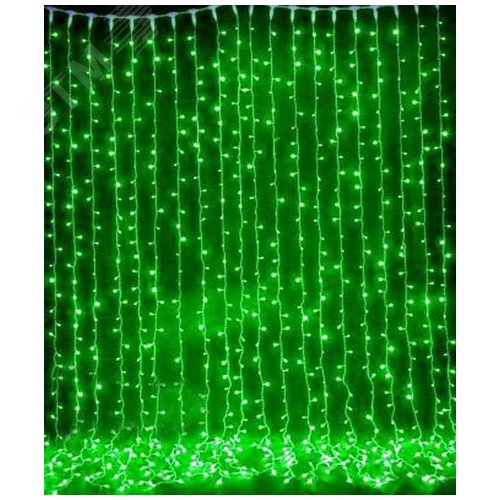 Гирлянда Занавес световой 925LED 2.5х3м уличный зеленый - фото 2